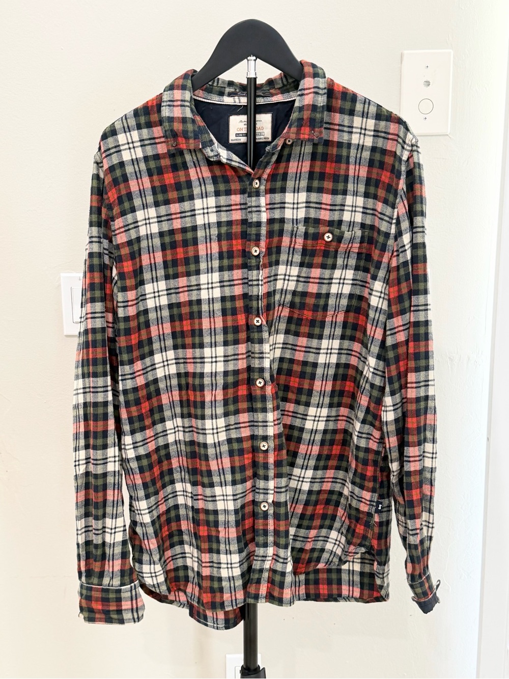 On The Road Plaid Button-Down Shirt - Red, Green & White Preppy Gorpcore